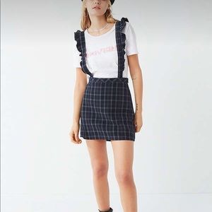 Urban outfitters plaid skirt with suspenders